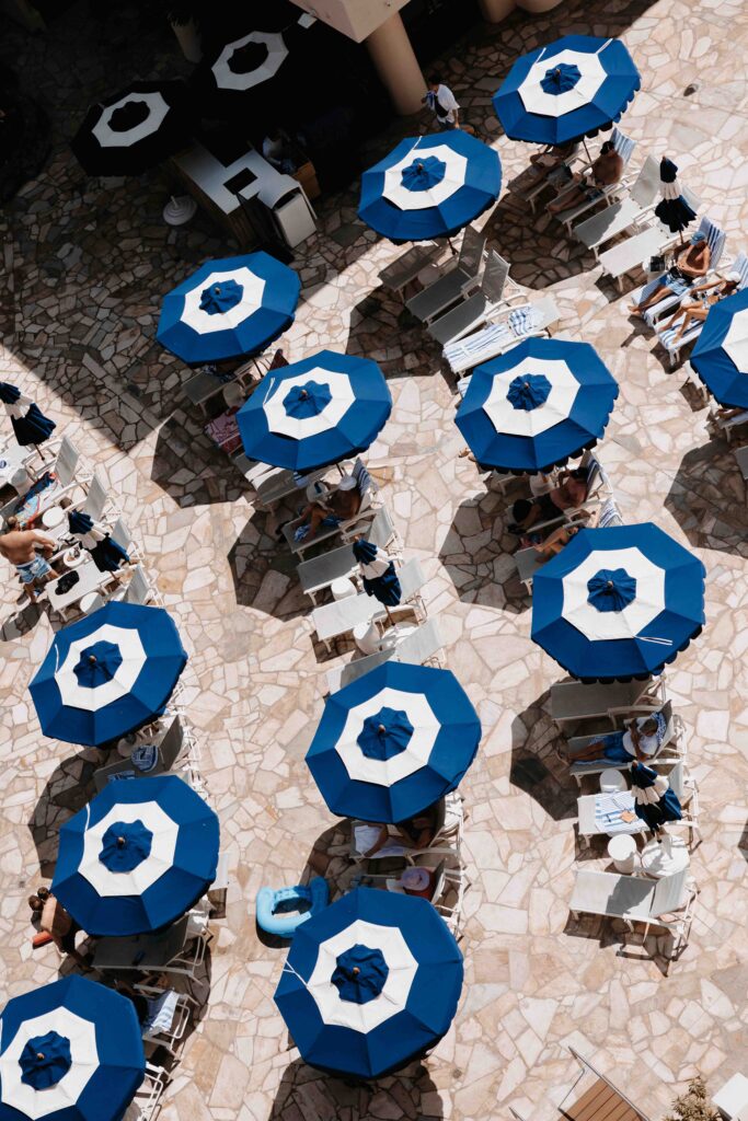 An after-wedding party at the pool for a multi-day wedding celebration